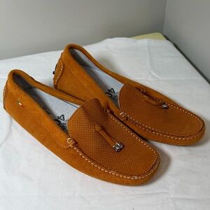 Elegant Umberto Italy Carro EU 40 US 9.5 Burnt Orange Drivers Loafers for Men